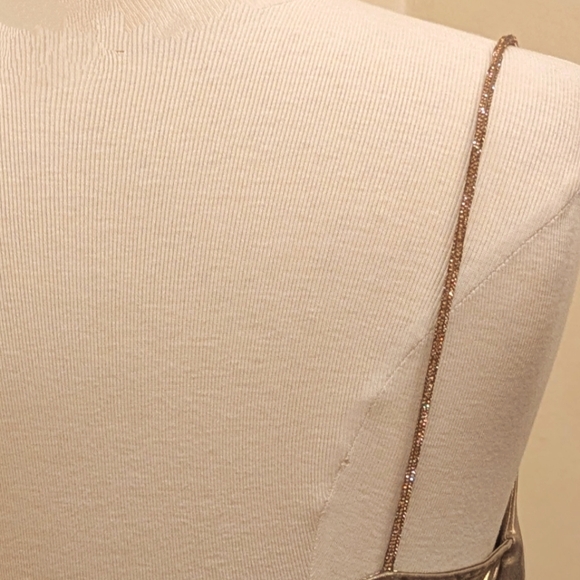 COPY - ZARA METALLIC MINI DRESS WITH RHINESTONE STRAPS - Size XS - Picture 6 of 11